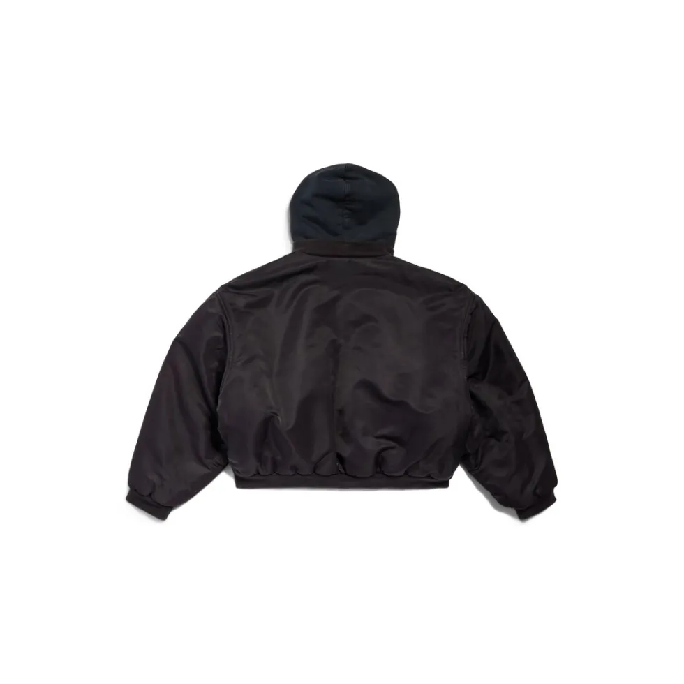 Balenciaga Coats & Jackets | Coats & Jackets>Hooded Bomber in Black