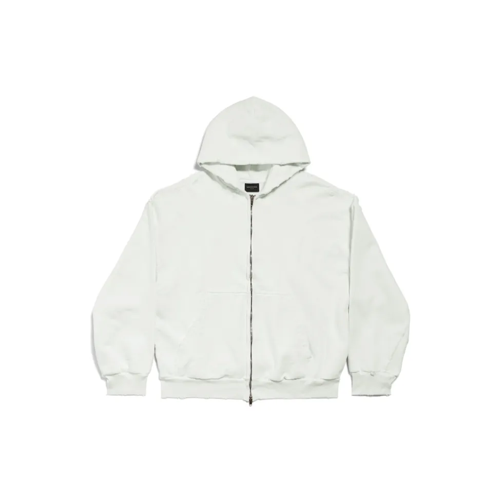 Balenciaga Sweatshirts & Hoodies>Men's Agaicnelab Zip-up Hoodie Regular Fit in White