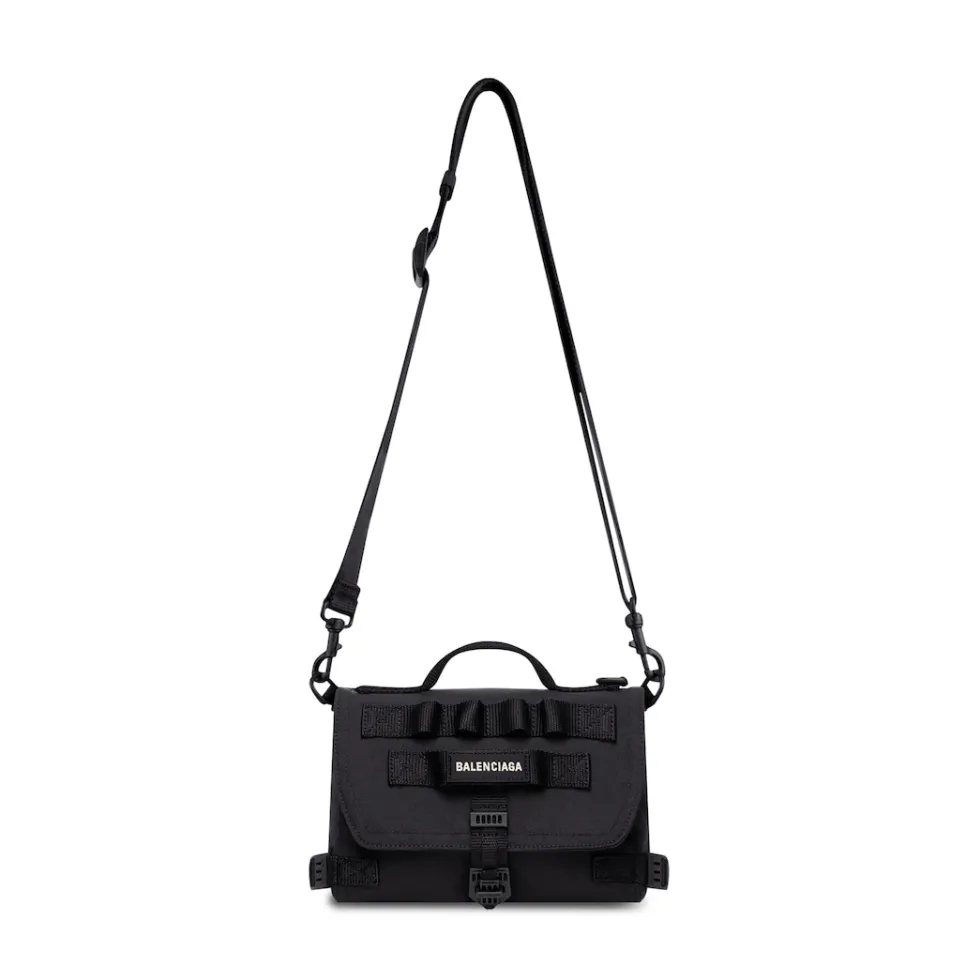 Balenciaga Crossbodies & Messengers>Men's Army Messenger Bag in Black