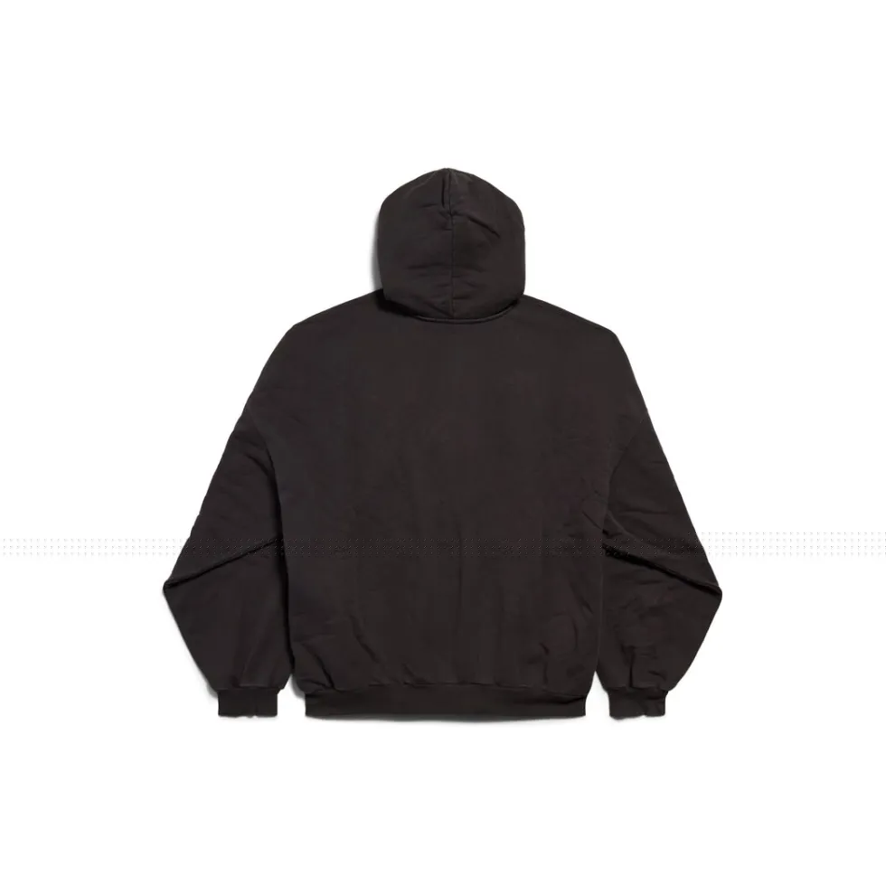 Balenciaga Sweatshirts & Hoodies>Men's Boxing Hoodie Large Fit in Black Faded Blackfaded