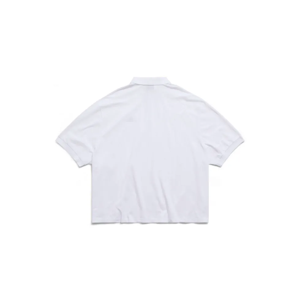 Balenciaga T-shirts>Men's Bb Classic Polo Shirt Oversized in White