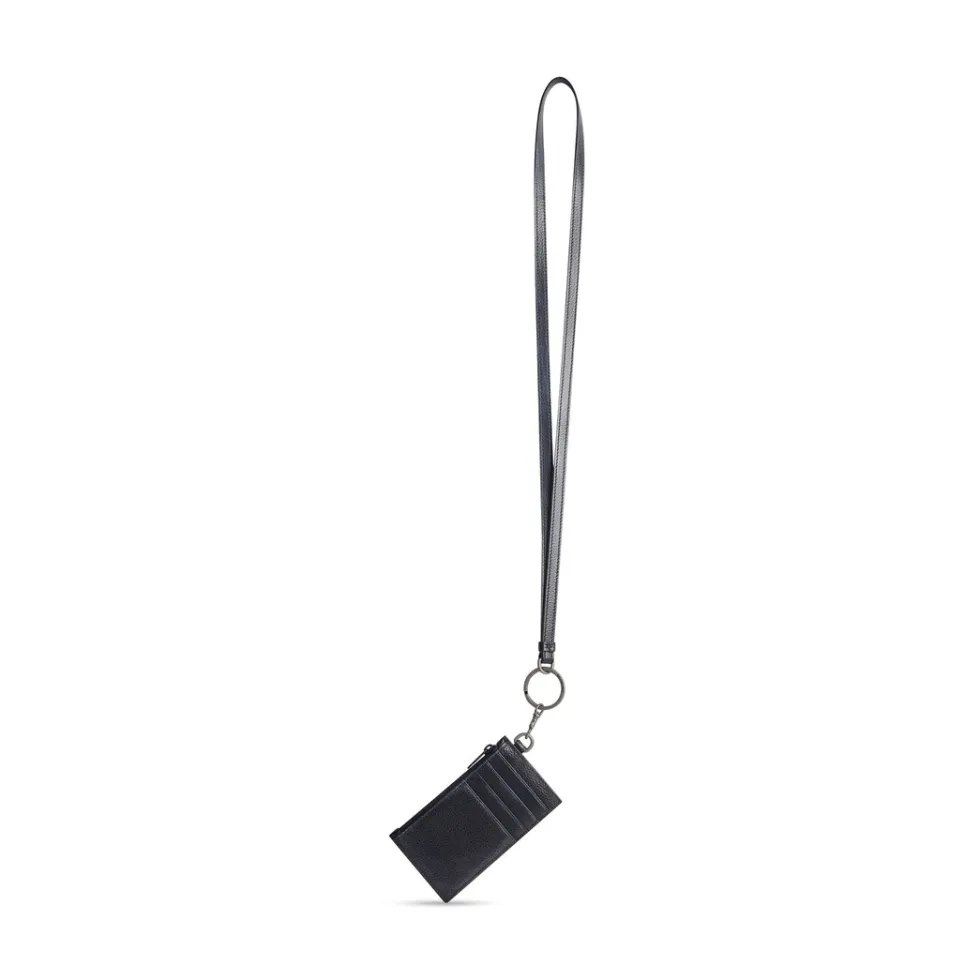 Balenciaga Card Holders>Men's Car Card Case On Keychain Dirty Effect in Black