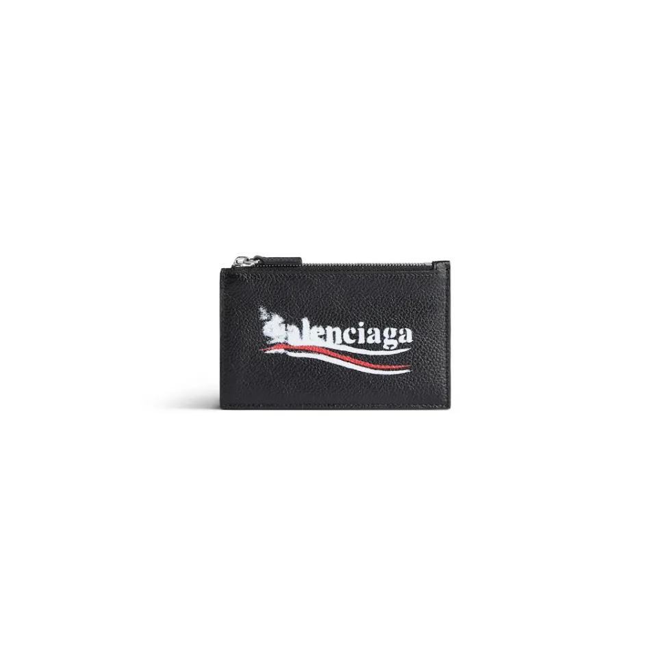 Balenciaga Card Holders>Men's Cash Large Long Coin And Card Holder in Black