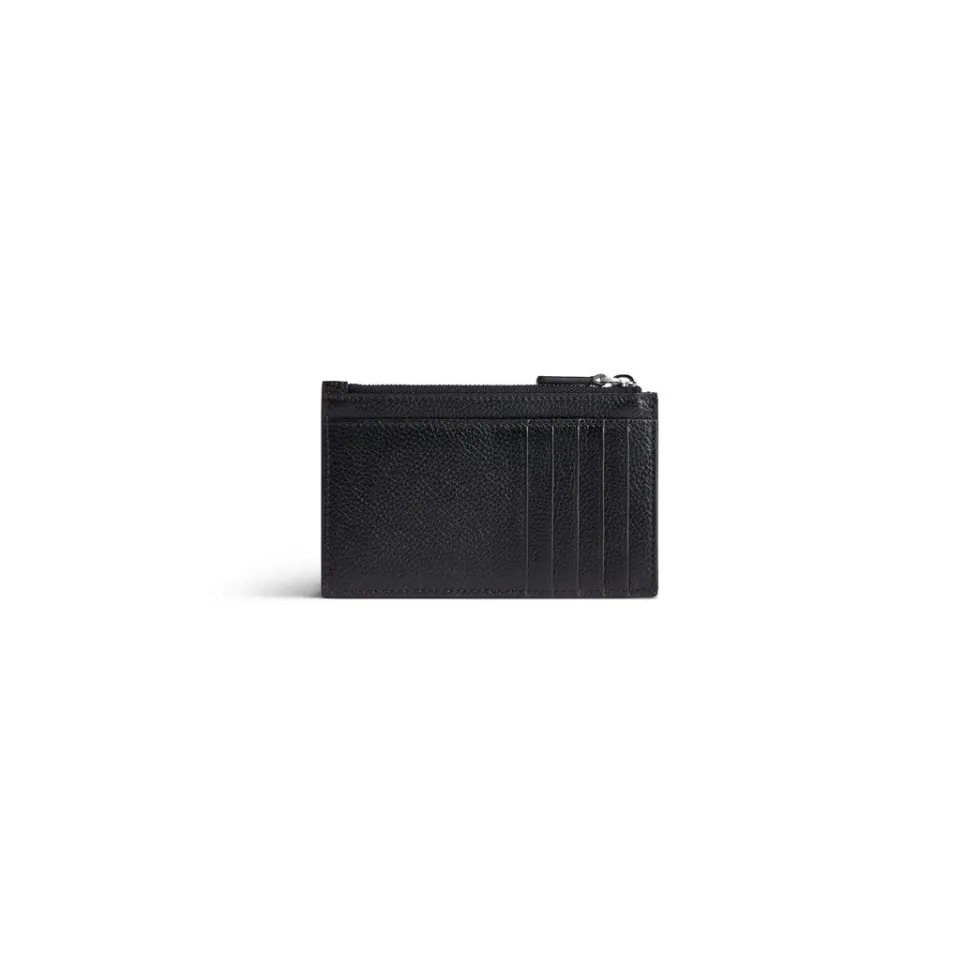 Balenciaga Card Holders>Men's Cash Large Long Coin And Card Holder in Black