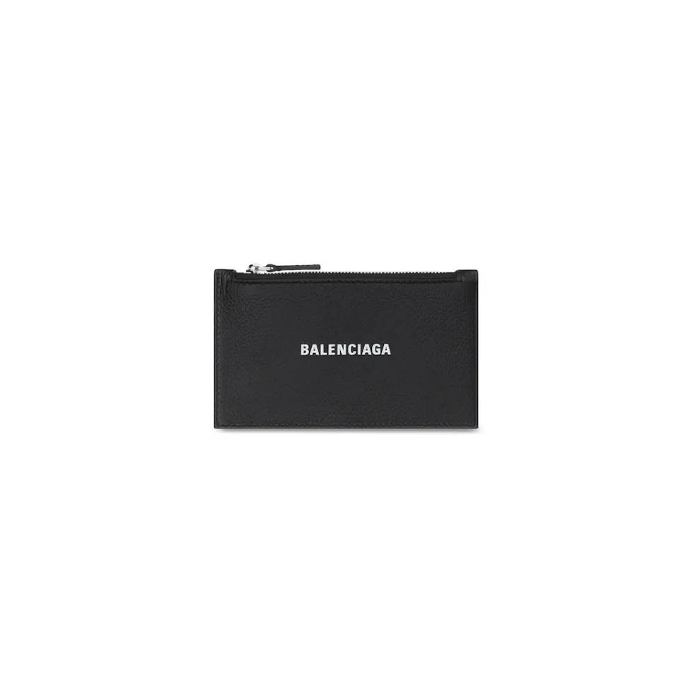 Balenciaga Card Holders>Men's Cash Long Coin And Card Holder in Black