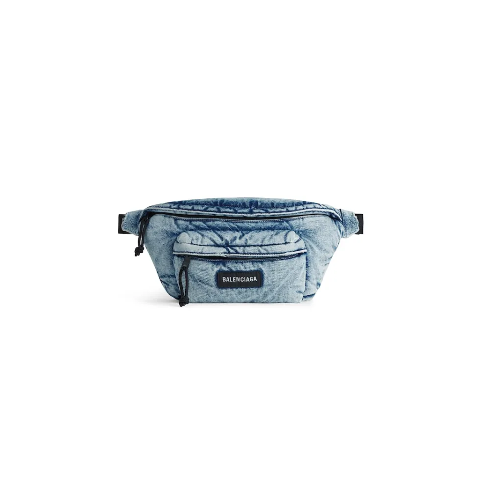 Balenciaga Beltbags>Men's Explorer Beltpack Denim in Faded Blue Fadedblue