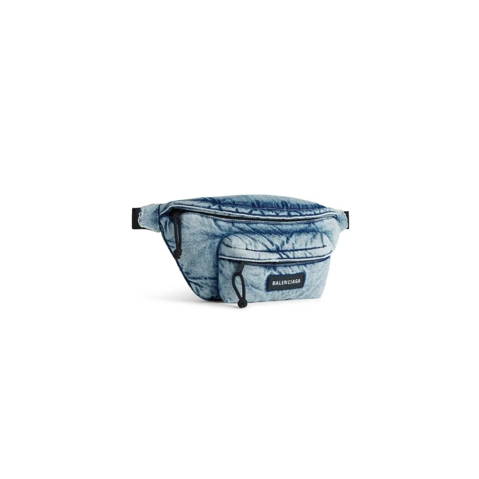 Balenciaga Beltbags>Men's Explorer Beltpack Denim in Faded Blue Fadedblue