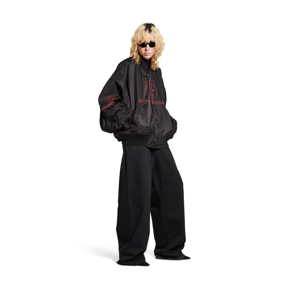 Balenciaga Coats & Jackets>Men's Lion Club Varsity Jacket in Black