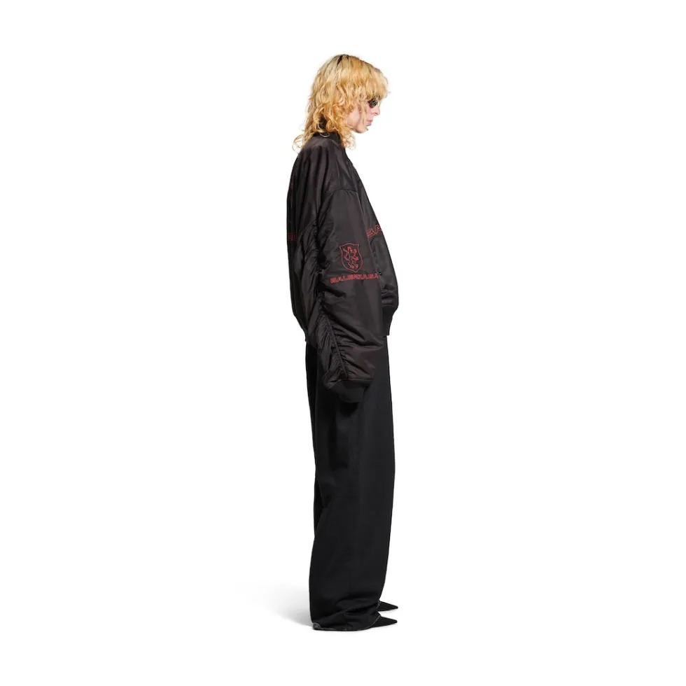 Balenciaga Coats & Jackets>Men's Lion Club Varsity Jacket in Black