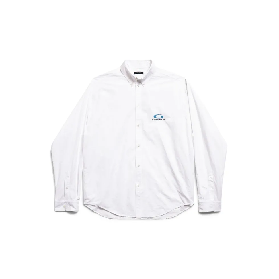 Balenciaga Tops & Shirts>Men's Loop Sports Icon Large Fit Shirt  in White