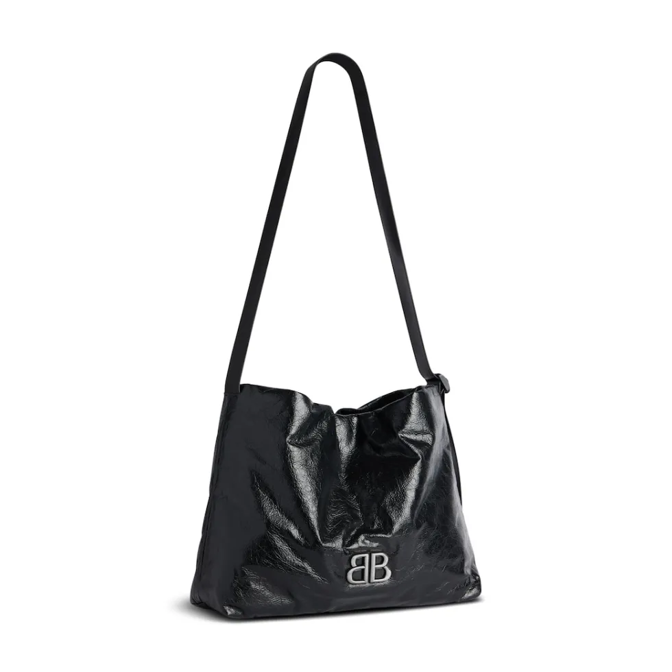 Balenciaga Bags & Totes>Men's Monaco Small East-west Hobo Bag  in Black