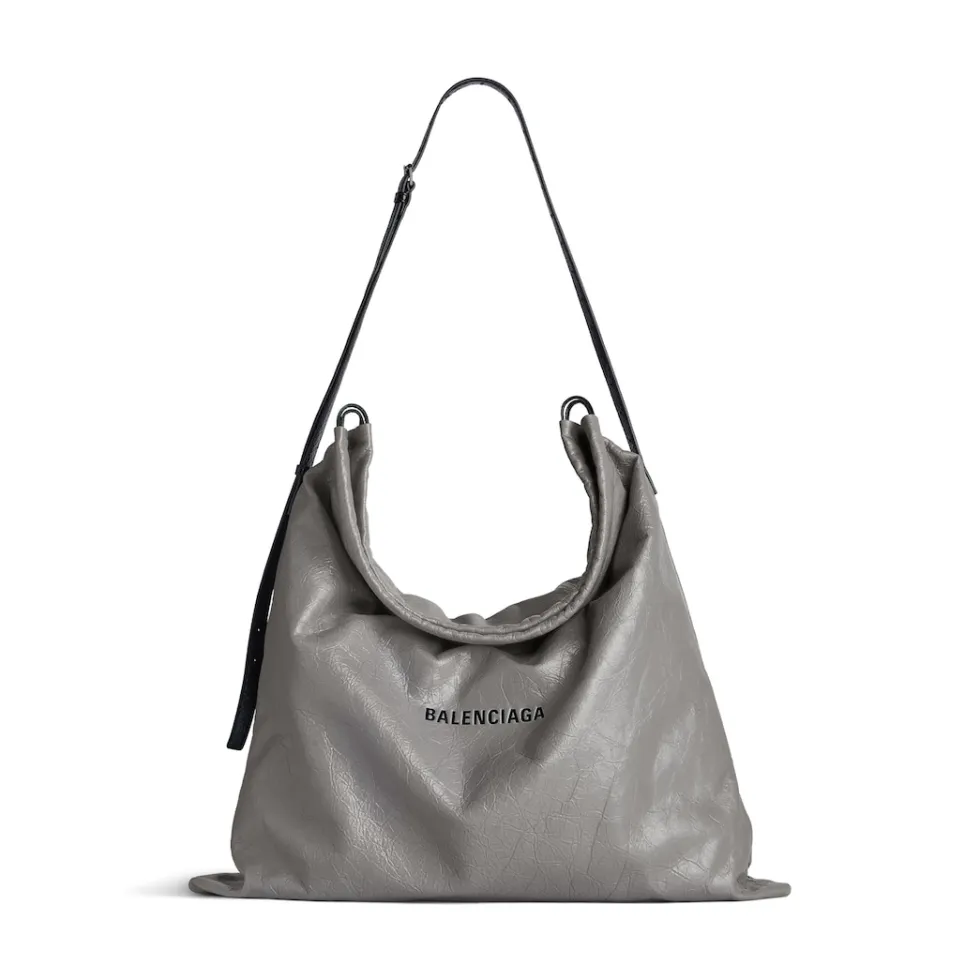 Balenciaga Crossbodies & Messengers>Men's Shopper Large Dust Bag Crossbody Pouch in Grey
