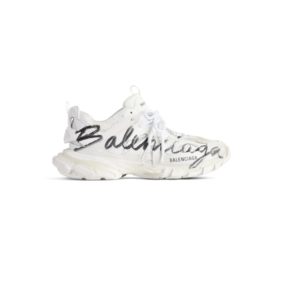 Balenciaga Sneakers>Men's Track Signature Sneaker in White/black