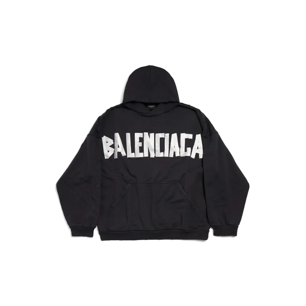 Balenciaga Sweatshirts & Hoodies | Sweatshirts & Hoodies>New Tape Type Hoodie Oversized in Black