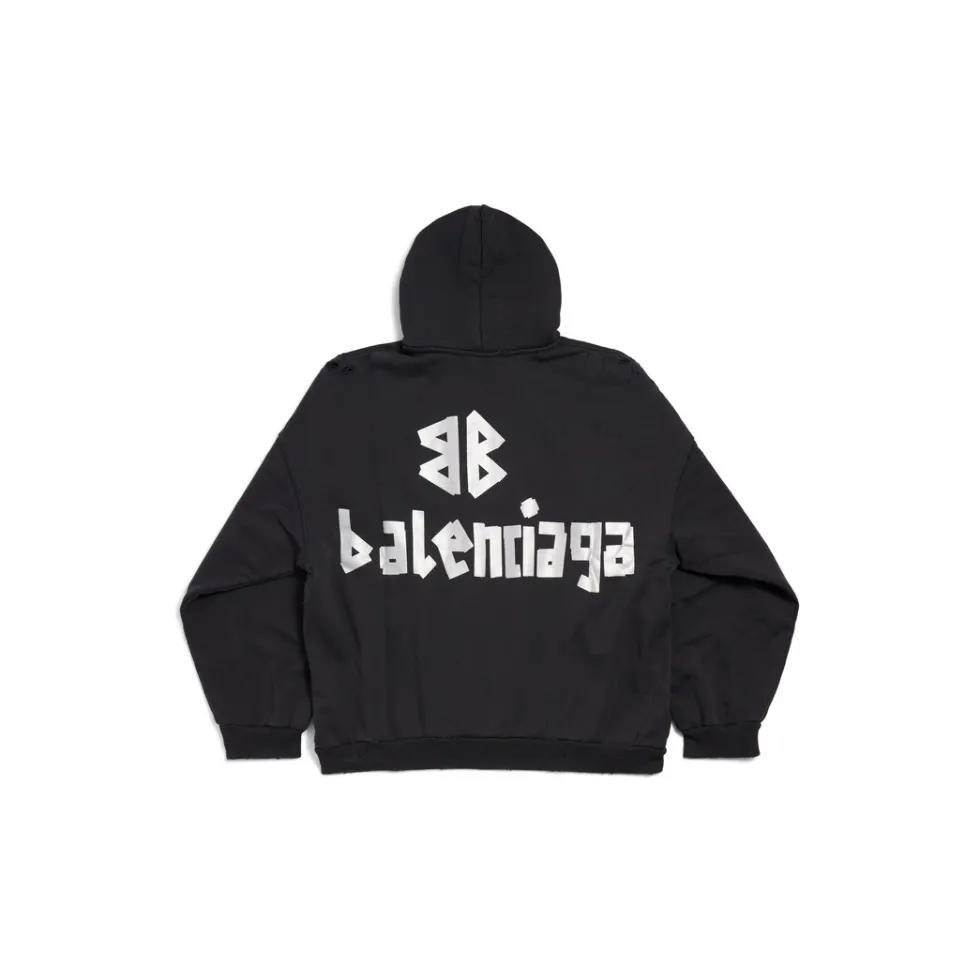 Balenciaga Sweatshirts & Hoodies | Sweatshirts & Hoodies>New Tape Type Hoodie Oversized in Black