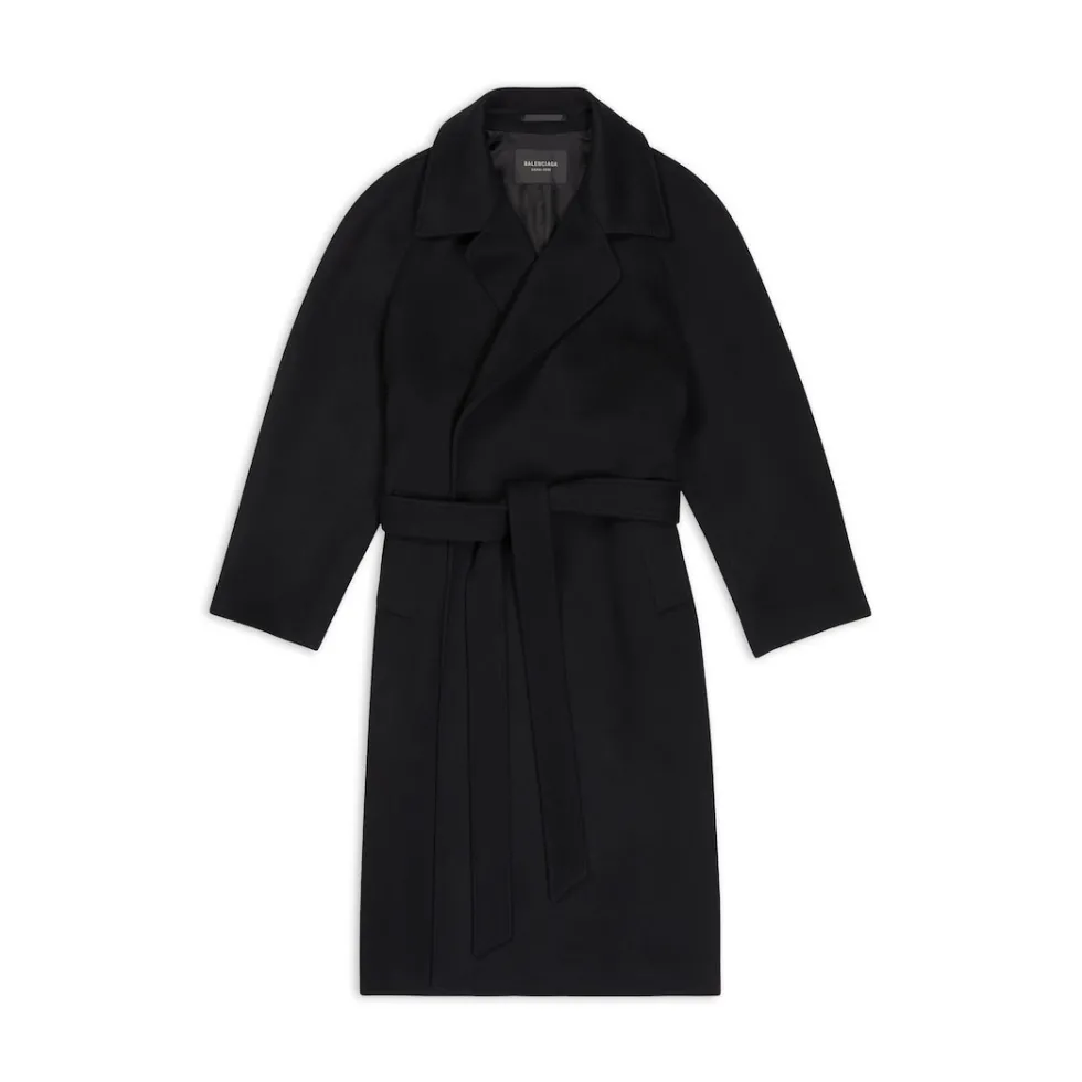 Balenciaga Coats & Jackets>Raglan Coat in Black