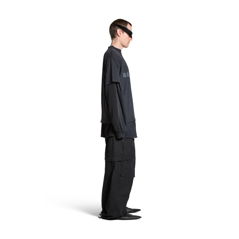 Balenciaga T-shirts | T-shirts>Stencil Type T-shirt Medium Fit in Black