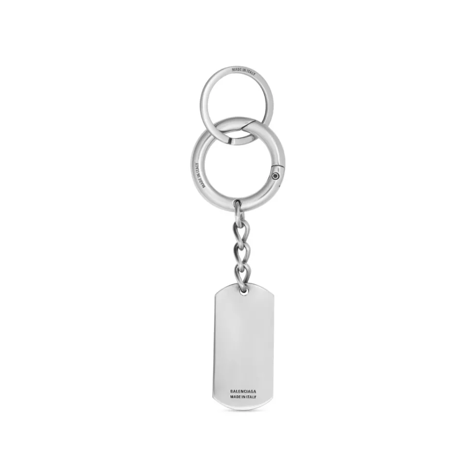 Balenciaga Phone Accessories & Keyrings | Phone Accessories & Keyrings>Tags Keychain in Antique Silver Antiquesilver