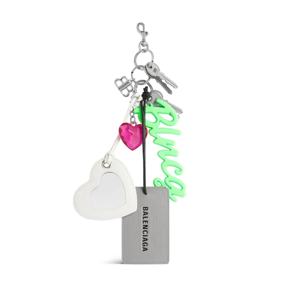 Balenciaga Phone Accessories & Keyrings>Women's Aki Keychain in Multicolored