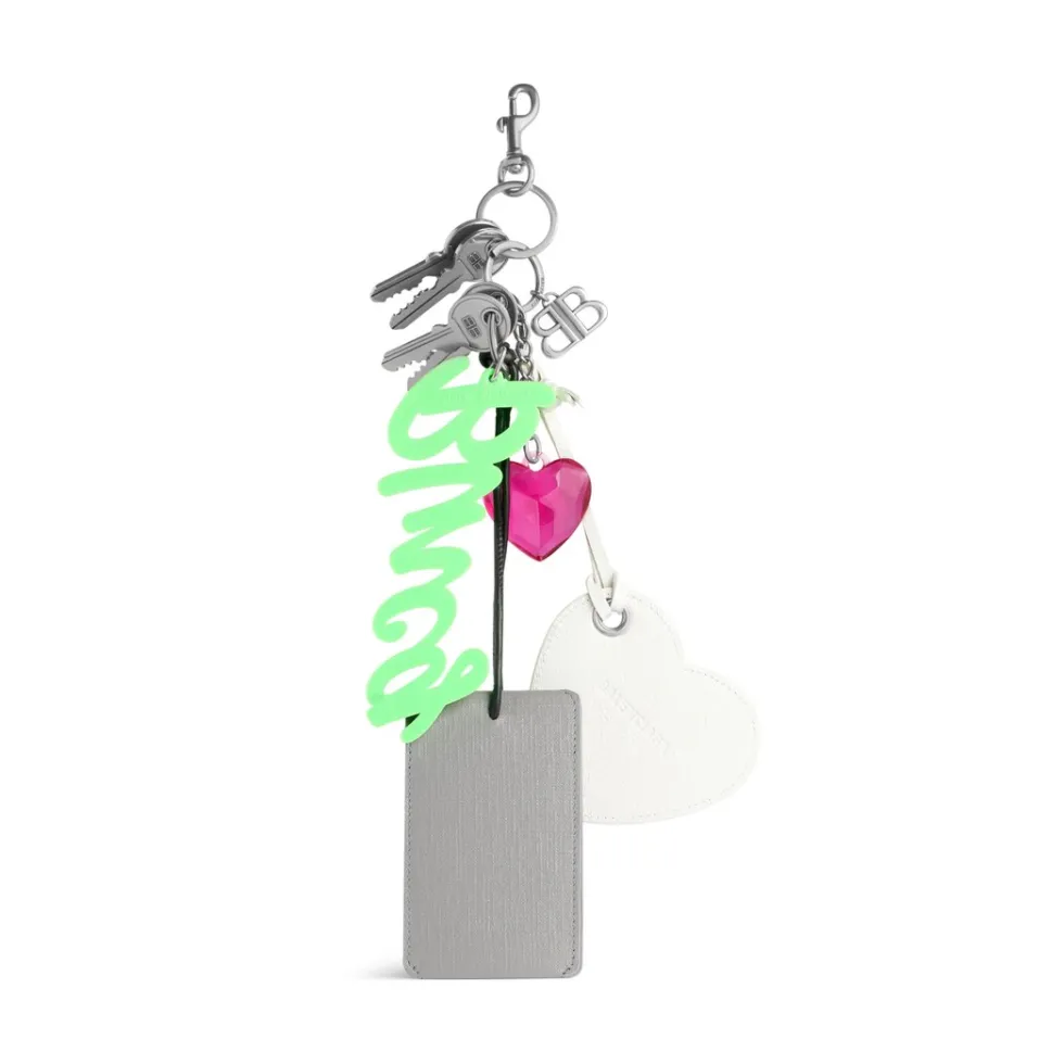 Balenciaga Phone Accessories & Keyrings>Women's Aki Keychain in Multicolored