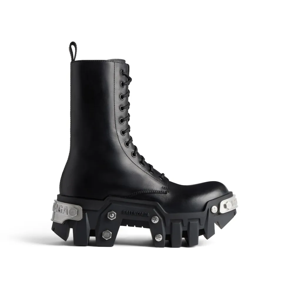 Balenciaga Boots & Ankle Boots>Women's Bulldozer Lace-up Boot  in Black