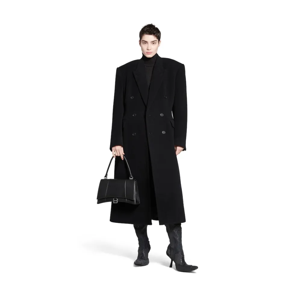 Balenciaga Coats & Jackets>Women's Cinched Coat in Black