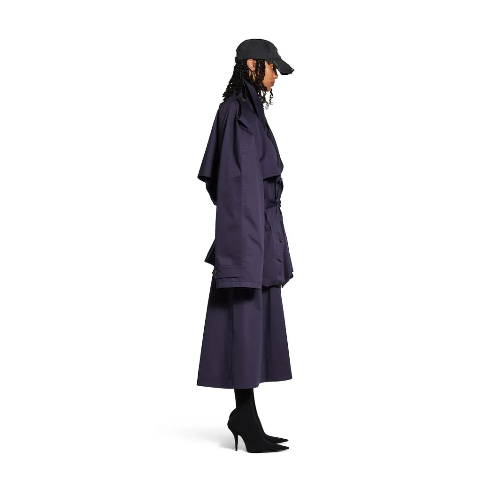 Balenciaga Coats & Jackets>Women's Cropped Trench  in Dark Navy Darknavy