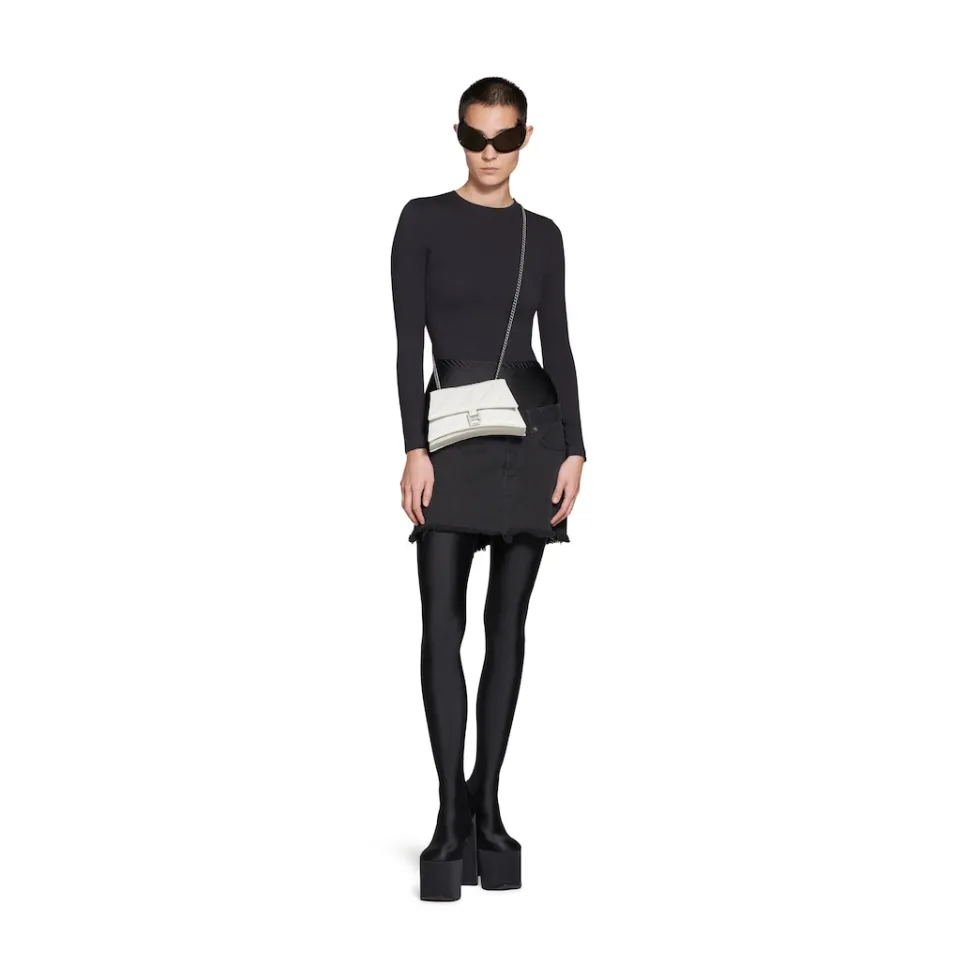 Balenciaga Shoulder Bags | Chain Bags>Women's Crush Xs Chain Bag Quilted in Optic White Opticwhite