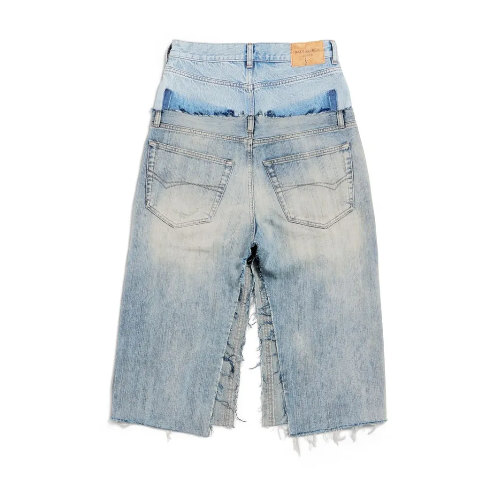 Balenciaga Dresses & Skirts | Denim>Women's Cut-up Skirt in Light Blue Lightblue
