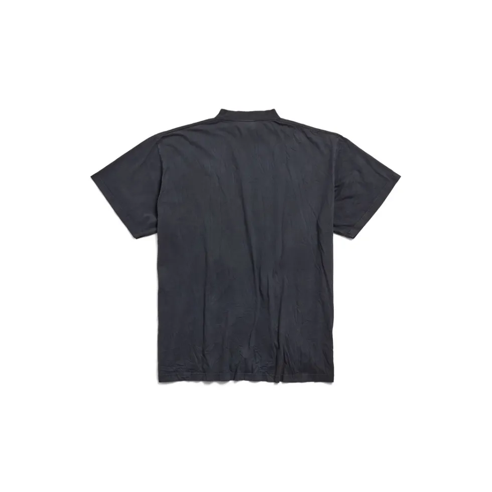 Balenciaga T-shirts | T-shirts>Women's Keep Calm T-shirt Oversized in Black Faded Blackfaded