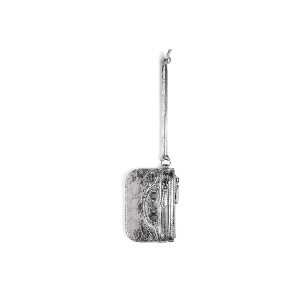 Balenciaga Card Holders>Women's Le Cagole Coin Purse Metallized in Silver