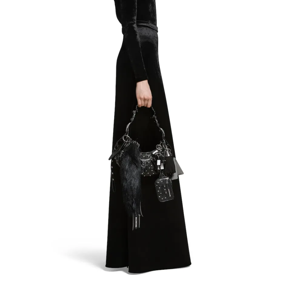 Balenciaga Shoulder Bags>Women's Le Cagole Collector Xs Shoulder Bag With Rhinestones in Black