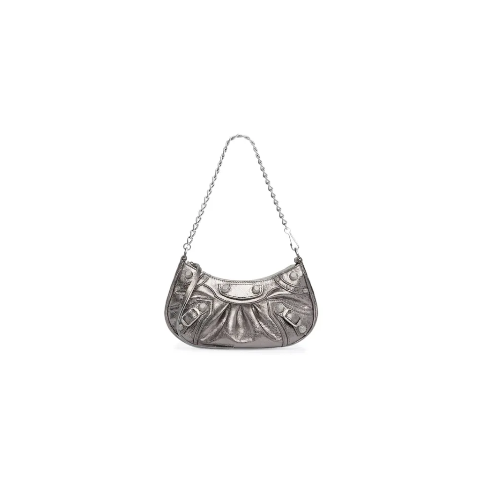 Balenciaga Chain Bags | Mini Bags>Women's Le Cagole Mini Bag With Chain Metallized in Silver