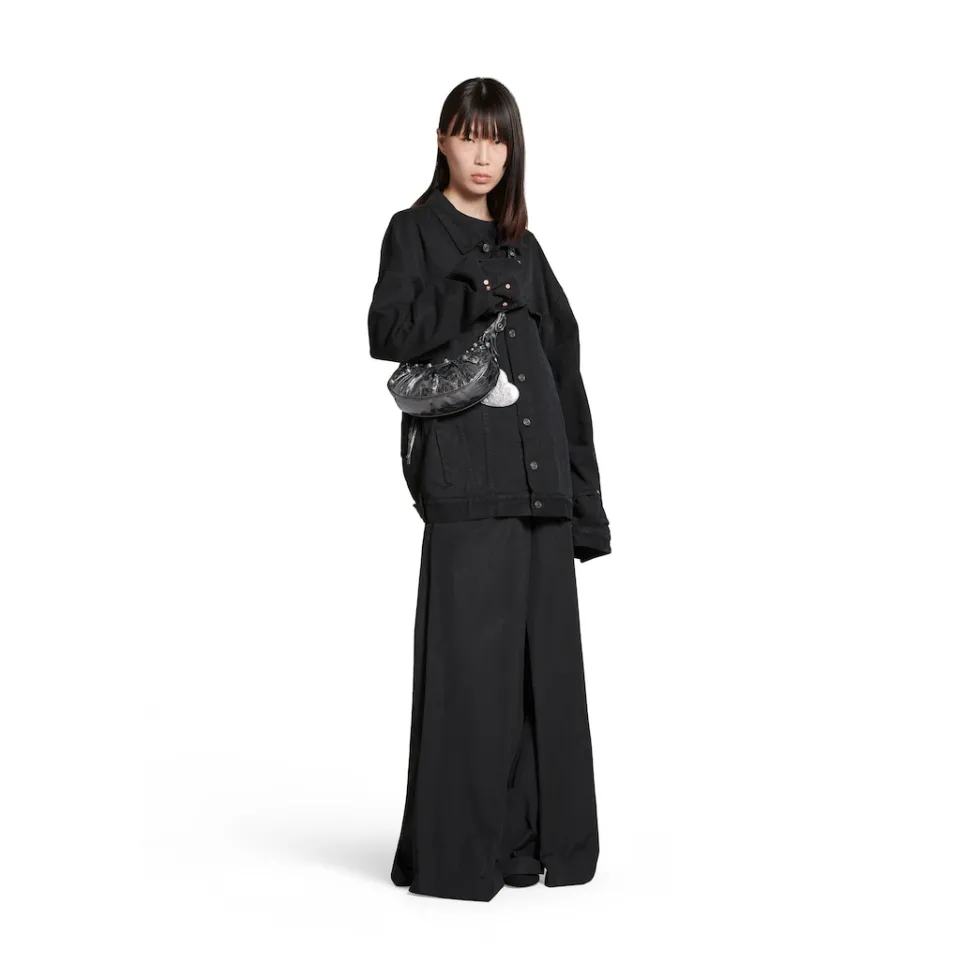 Balenciaga Shoulder Bags>Women's Le Cagole Xs Shoulder Bag Metallized in Dark Grey Darkgrey