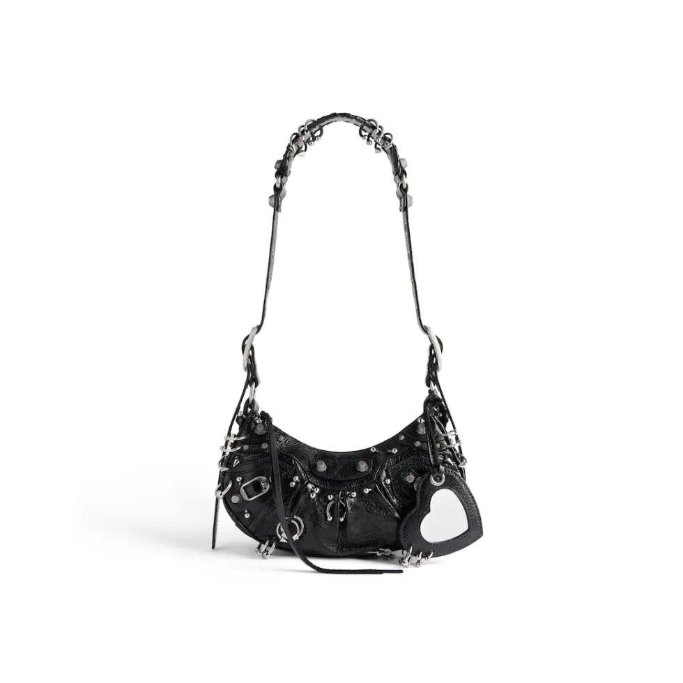 Balenciaga Shoulder Bags>Women's Le Cagole Xs Shoulder Bag With Piercings in Black