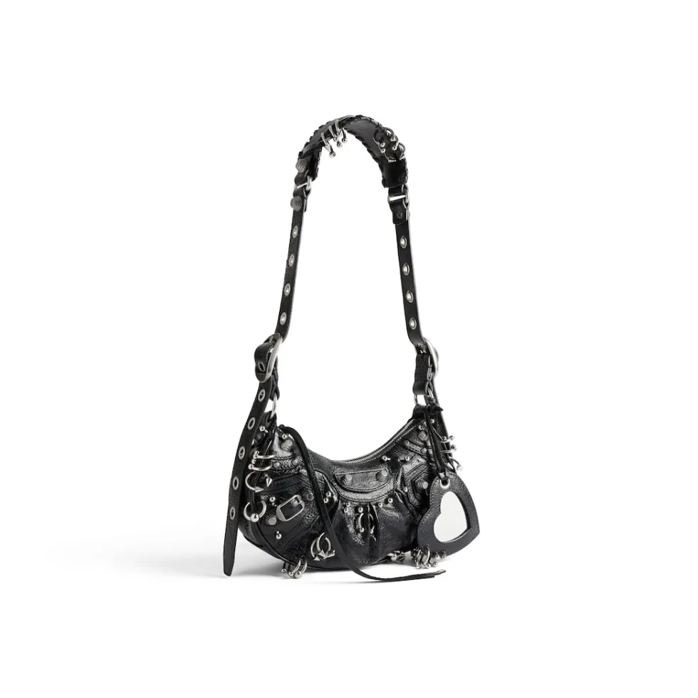 Balenciaga Shoulder Bags>Women's Le Cagole Xs Shoulder Bag With Piercings in Black