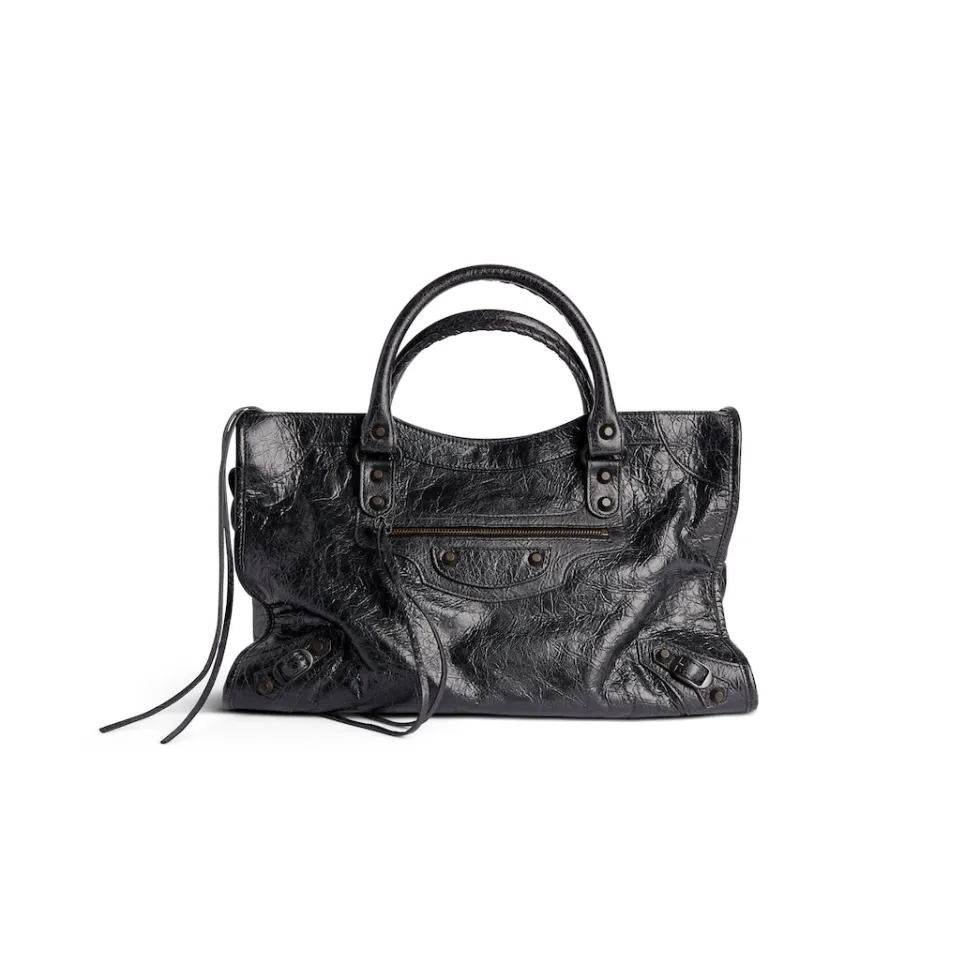 Balenciaga Handbags>Women's Le City Medium Bag in Black