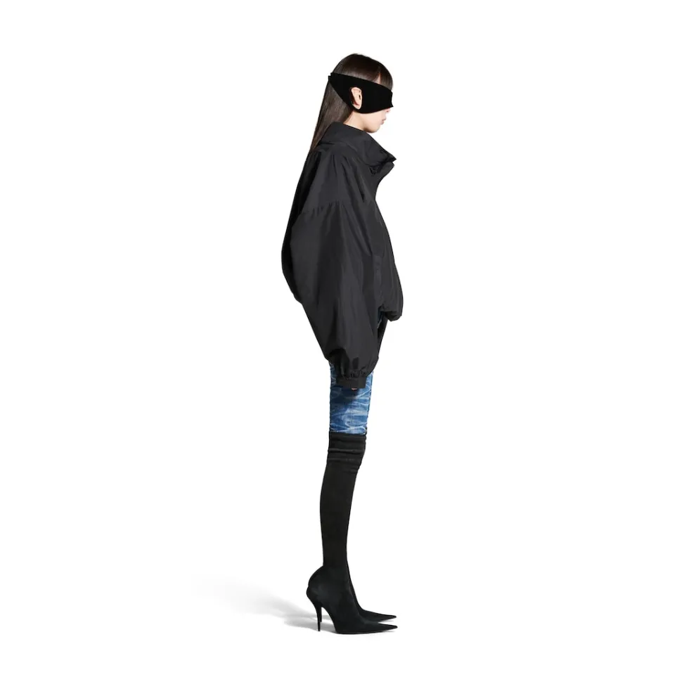 Balenciaga Coats & Jackets>Women's Loop Sports Icon Off Shoulder Jacket in Black