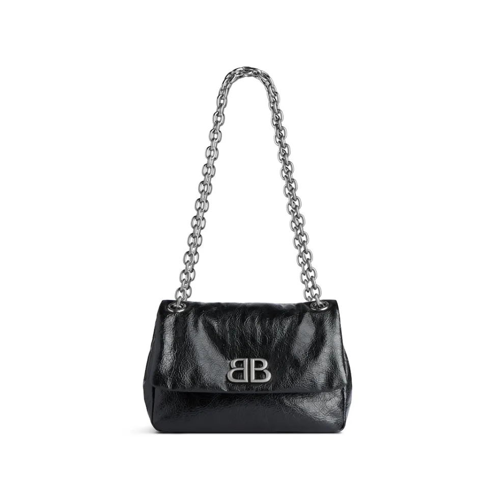 Balenciaga Shoulder Bags>Women's Monaco Mini Bag in Black