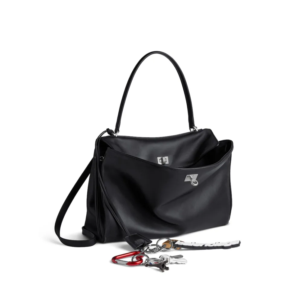 Balenciaga Handbags>Women's Rodeo Medium Handbag Used Effect With One Charm in Black