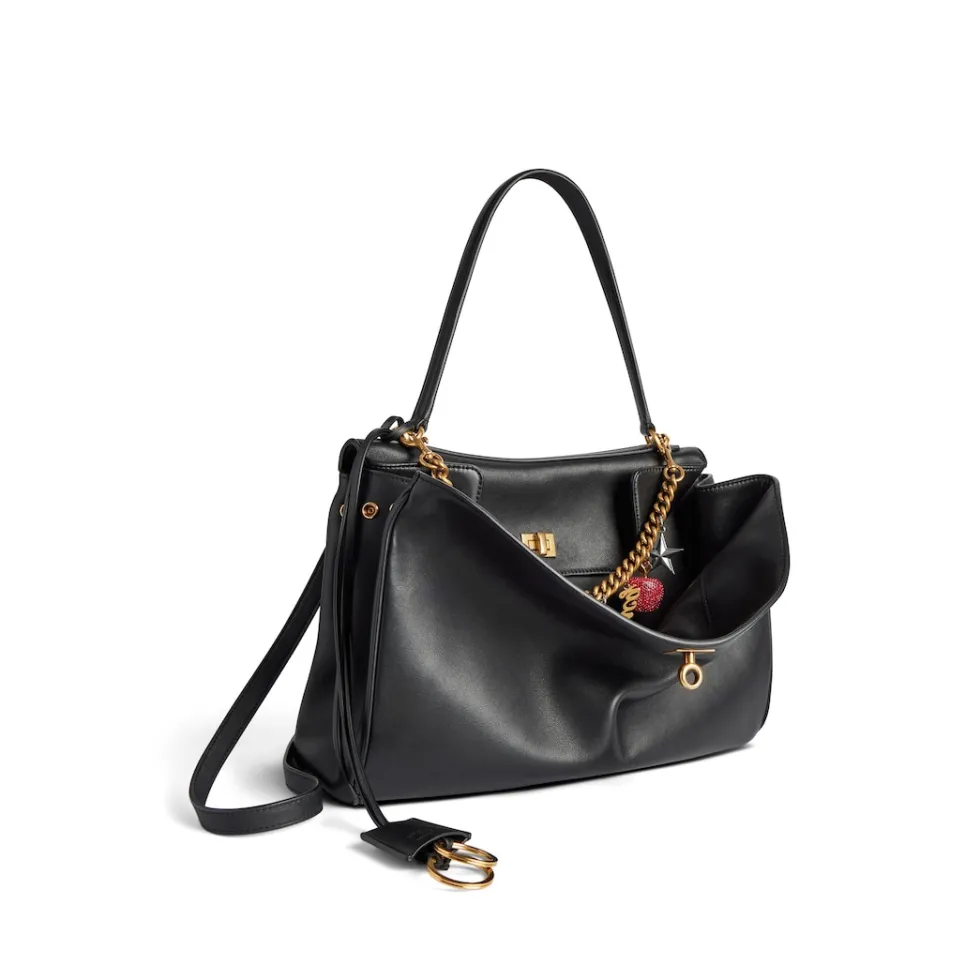 Balenciaga Handbags>Women's Rodeo Medium Handbag With Ny Souvenirs Charms in Black