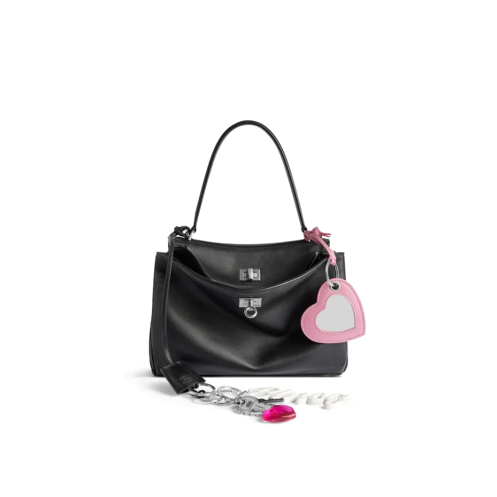 Balenciaga Handbags>Women's Rodeo Small Handbag Used Effect With One Charm in Black
