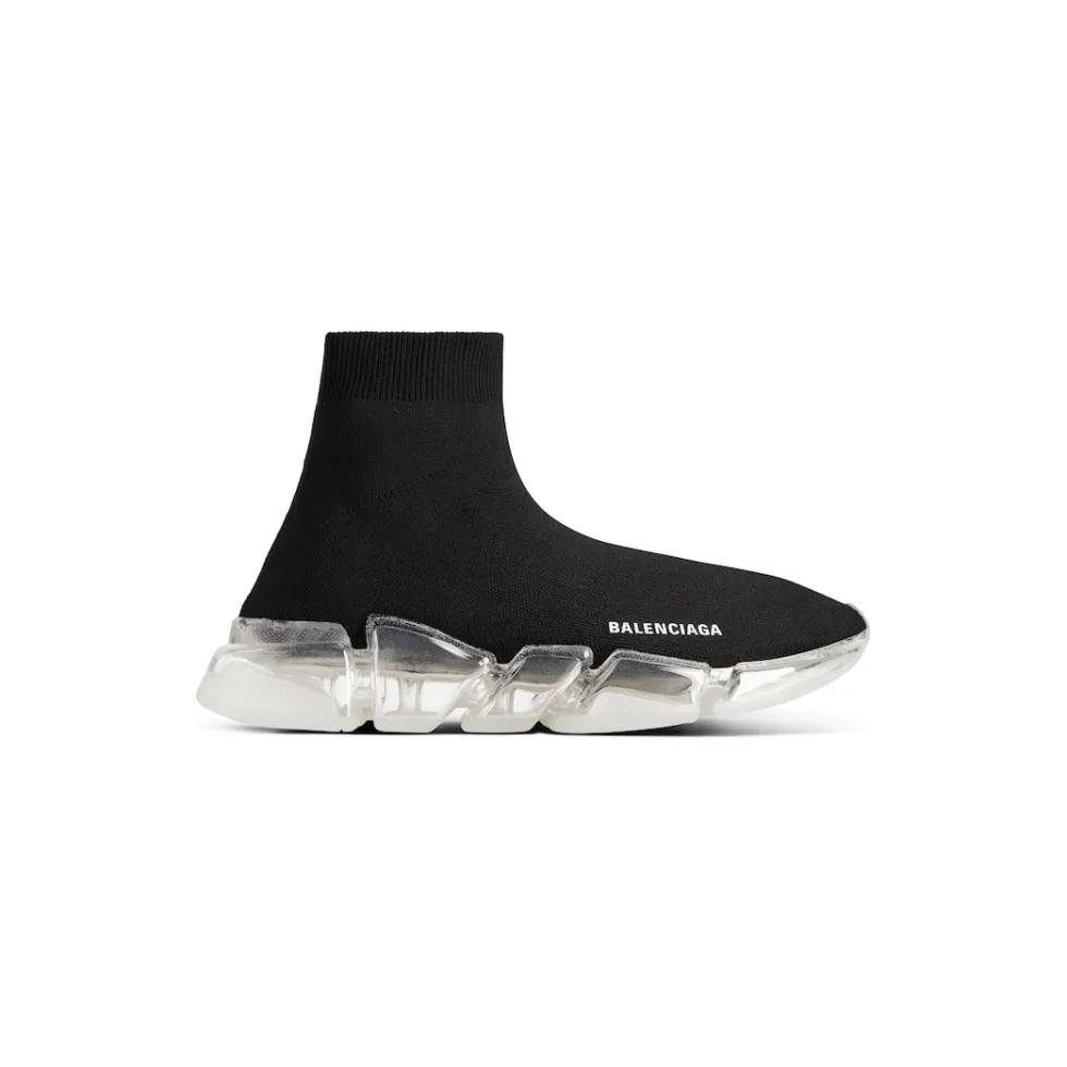 Balenciaga Sneakers>Women's Speed 2.0 Full Clear Sole Recycled Knit Sneaker in Black