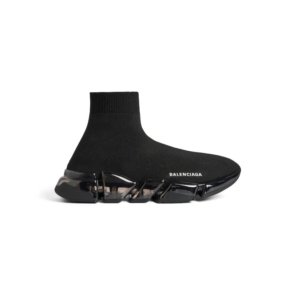 Balenciaga Sneakers>Women's Speed 2.0 Full Clear Sole Recycled Knit Sneaker  in Black