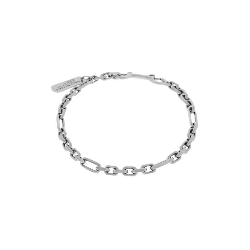 Balenciaga Jewelry>Women's Tags Carabiner Necklace  in Antique Silver Antiquesilver