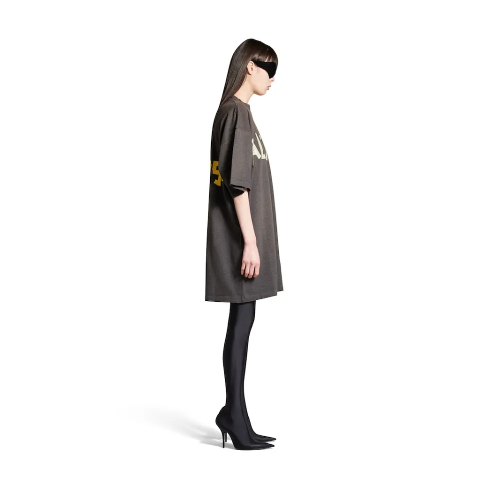 Balenciaga Dresses & Skirts>Women's Tape Type T-shirt Dress in Dark Grey Darkgrey